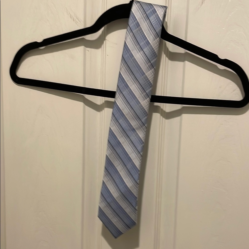 Calvin Klein Collection Blue and White Striped Tie